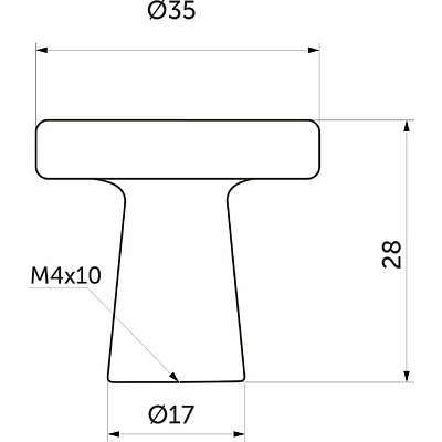 Ручка меб. кнопка мет. SOLO мат хром, AKS - фото 2