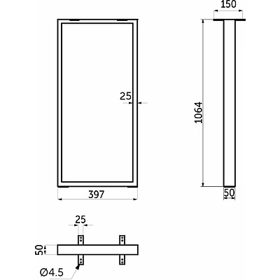 Подстолье THOR h1064 L-395, черный AKS - фото 2