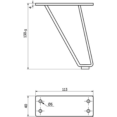 Опора меб. мет. TECHNO h130 черный AKS - фото 5