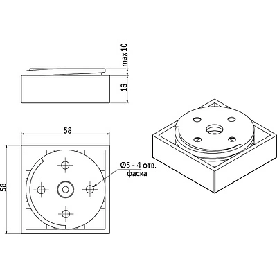 Опора меб. пласт. B-06 h18 регул. металлик AKS - фото 2