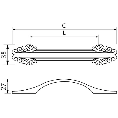 Ручка меб. скоба мет. BING 96 французское серебро, AKS - фото 3