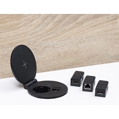 Выдвижной удлинитель Locus, 1 розетка, USB-A+C, черный, AKS - фото 4