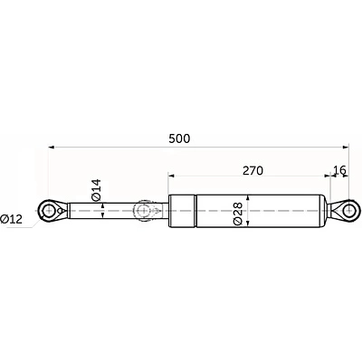 Газ-лифт к механизму №582 для шкаф-кровати 2200N ОЗМФ - фото 2