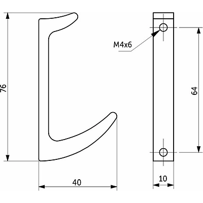 Крючок меб. однорожковый мет. AK026 черный РФ - фото 2