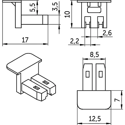 Заглушка к светильнику нарезному, AKS - фото 2