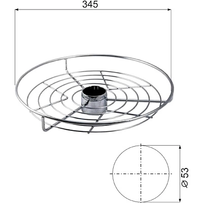 Корзина на трубу d50 центральная d350, хром AKS - фото 4