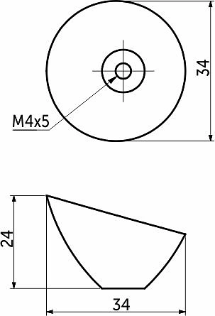 Ручка меб. кнопка мет. PINA брашированное золото, AKS - фото 2
