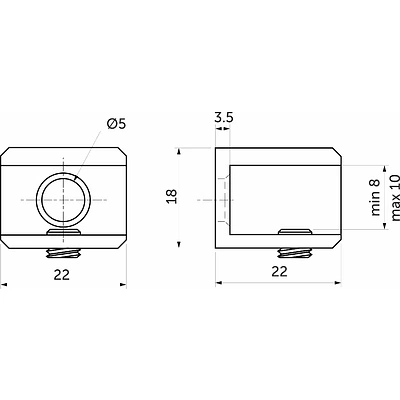Полкодержатель для стекла мет. АК104 (8-10мм) хром (1 упак. = 2 шт.) AKS - фото 2