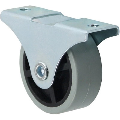 Ролик меб. c рез.ободом d40 h43 прямоходящий, серый AKS - фото 1