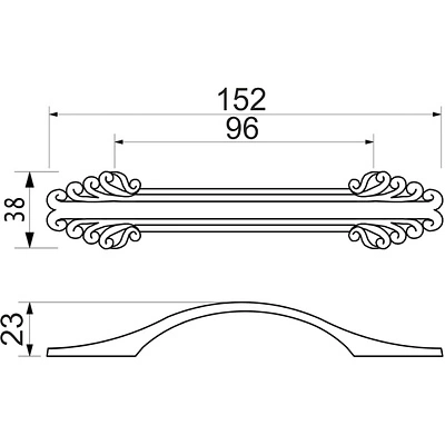 Ручка меб. скоба мет. BING 96 французское серебро, AKS - фото 2