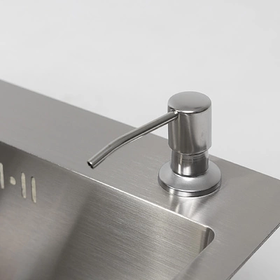 Мойка н/сталь, прямоугольная одночашевая, 700*460мм, глянец сатин, врезн на/вровень столешнице, AKS (3,0мм) - фото 7