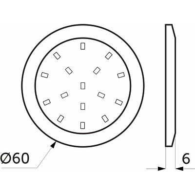 Светильник светодиодный Maia, накладной, 1,5W, 12V, холодный белый (6500К), AKS - фото 2