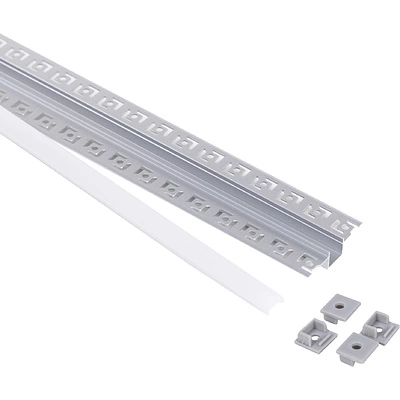 Профиль алюминиевый врезной в гипсокартон RIGEL-1513C, с экраном, цвет алюминий, 2м, AKS (в комплекте 4 заглушки) - фото 3