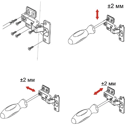Петля внутренняя с доводчиком 48мм h0 несъемная планка (4 отверстия) AKS - фото 6