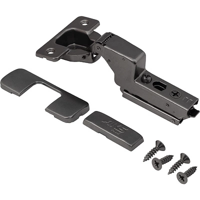Петля внутренняя с доводчиком 45мм h0 clip-on AKS PLUS 3D узкая черная (саморезы, заглушки) - фото 3