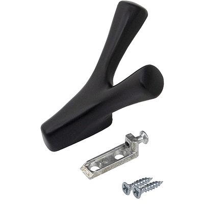 Крючок меб. двухрожковый мет. OMEGA черный матовый AKS - фото 5