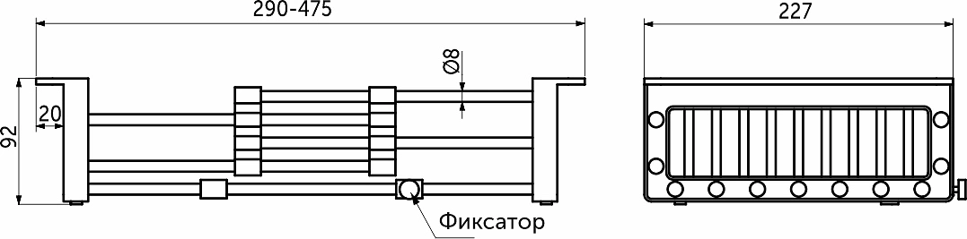 Коландер для мойки раздвижной, нержавеющая сталь, 290-475*227мм, черный, AKS - фото 2