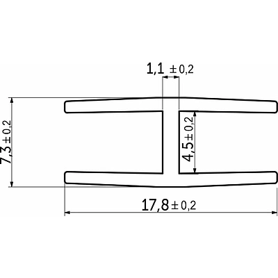 Профиль ПВХ Н-4 тёмно-коричневый соединительный (51) El-mech-plast (1шт=2м.п) - фото 2