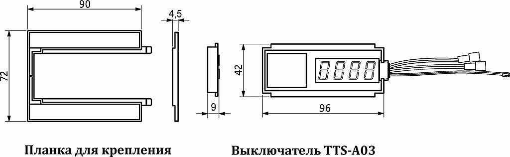 Выключатель сенсорный, для зеркала, с индикатором времени и температуры, 12V, 60W, AKS - фото 2