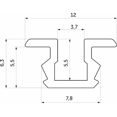 Профиль V алюминий направляющая верхн./нижн. L-2500 мм REJS - фото 2