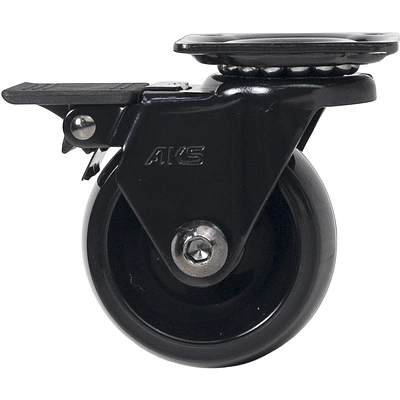 Колесо меб. ORION d50 h64 с площадкой с торм., черный AKS - фото 3