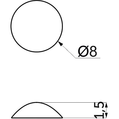Отбойник силиконовый d8 h=1,5 AKS (лист = 50 шт.) молочный - фото 2