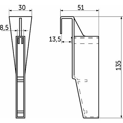 Держатель для делителя поперечного Slimbox AKS белый - фото 2