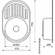 Мойка н/сталь, овальная одночашевая, 770*500мм, декорированная хром, врезн на столешницу, AKS (0,8мм) - фото 2