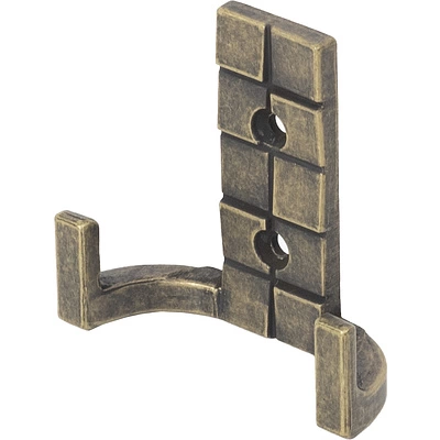 Крючок меб. двухрожковый мет. TETRIS старое золото AKS - фото 1