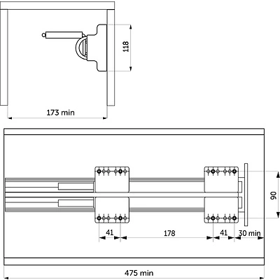 Выдвижная вешалка для галстуков BRUNO крепл.бок./правое 168*470*118, графит PRIME by AKS - фото 2