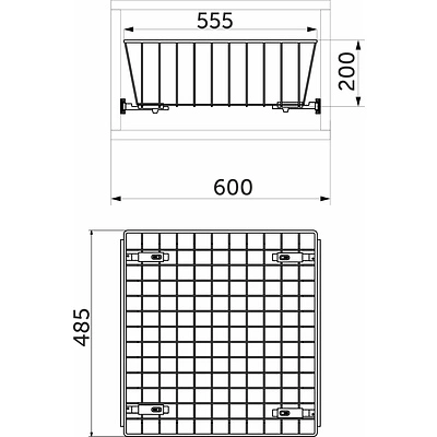 Выдвижная корзина для белья 600 (555*485*200) б/н, графит WIEXPOL - фото 2