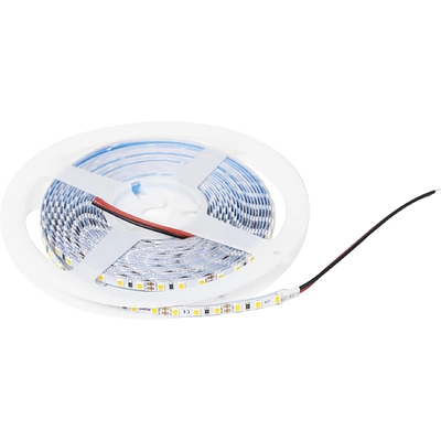 Лента светодиодная - 9,6W/m, 12V, 5мм, 2835, 120 д/м, IP20, холодный белый (6000K), узкая - 5м, AKS - фото 1