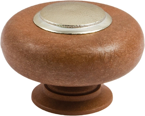 Ручка меб. кнопка пластик. PATREX №20, дуб/орех/золото AKS - фото 3