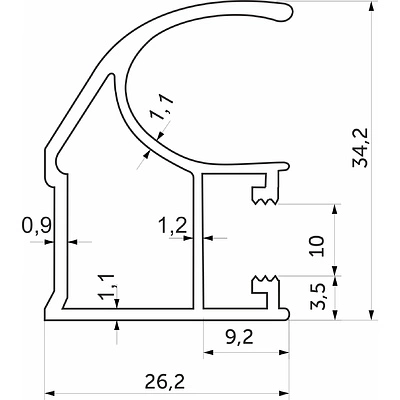 Профиль алюминиевый SENATOR серебро вертик. открытый L-5300 мм АЛЮТЕХ - фото 2