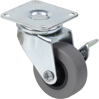 Колесо меб. c рез.ободом d40 h58 с площадкой с торм., серый AKS - фото 1