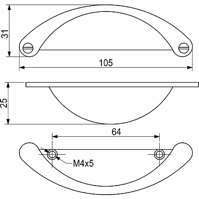 Ручка меб. скоба мет. PATIO 64 старое золото, AKS - фото 2