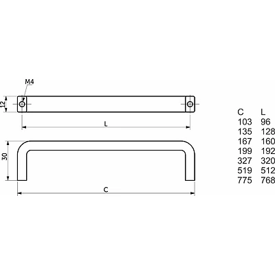 Ручка меб. скоба алюм. STRIPS 160/167 черный матовый, AKS - фото 2