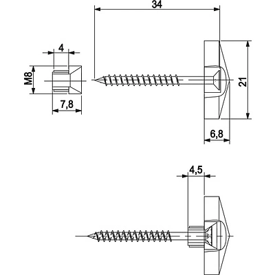 Крепление зеркала, стекла, скинали мет. D21 хром (1 упак. = 4 шт.) AKS - фото 2