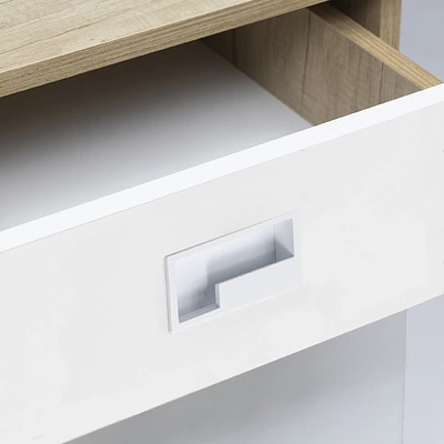 Ручка меб. врезная мет. NOVA 128 матовый белый левая часть AKS - фото 3