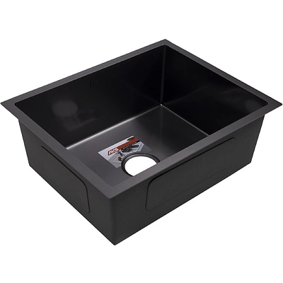 Мойка н/сталь, прямоугольная одночашевая, 570*460мм, черный, универсальная, AKS (3,2мм) - фото 3