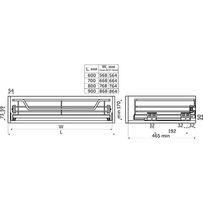 Выдвижная корзина 700 FOCUS, белый PRIME by AKS - фото 2