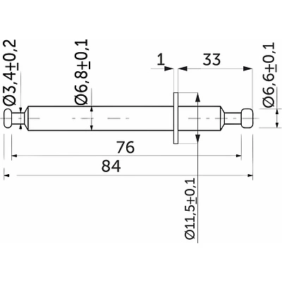 Шток эксцентрика двусторонний 7*76/84 для плиты 16мм (с разделительным кольцом) (уп/10шт) AKS - фото 2