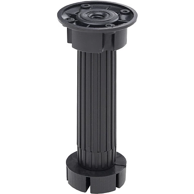 Опора кухонная пласт. h150 трехсоставная под короткий саморез, черный (1 упак. = 200 шт.) РБ - фото 1