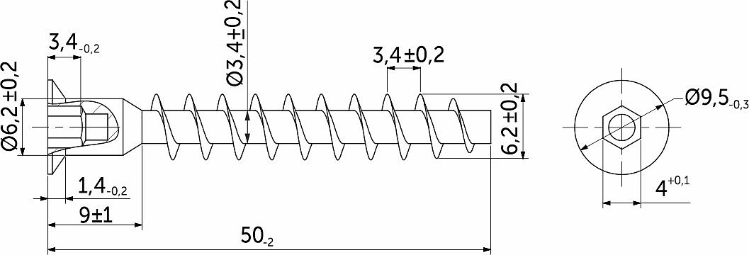 Шуруп-конфирмат 6,3*50 (уп/3тыс.шт) AKS - фото 2