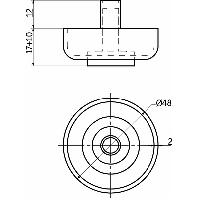 Опора меб. пласт. WPJA-22 h17 регул. черный AKS - фото 2