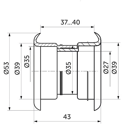 Пропуск вентиляционный D53 белый пластик РП - фото 2
