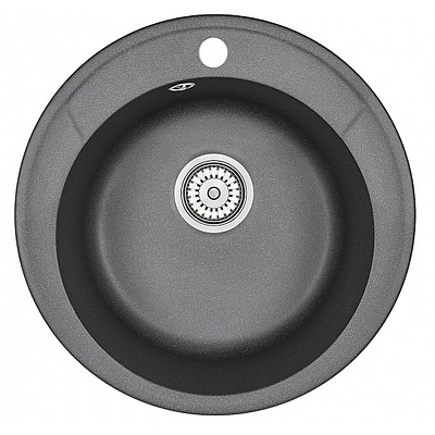 Мойка кварцевая, круглая, ST-4802, D 480, черный, Granula - фото 1