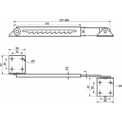 Механизм регулировки угла наклона изголовья 10 положений с уголками AKS - фото 2