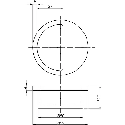 Ручка меб. врезная пластик. PATREX №33, белый AKS - фото 2