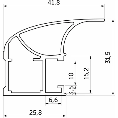 Профиль алюминиевый SENATOR черный глянец вертик. открытый L-5300 мм АЛЮТЕХ удлинен. - фото 2
